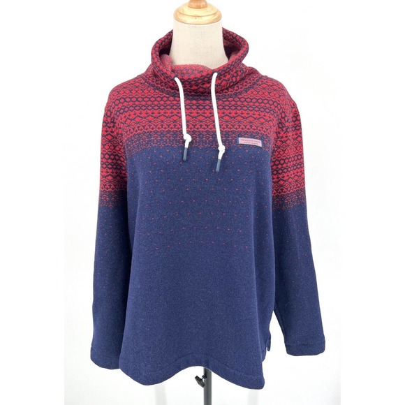 Vineyard Vines Sweaters - Vineyard Vines Women’s Cowl Neck Pullover Sweater Size Large Cozy Fair Isle